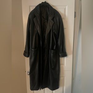 Genuine leather trench